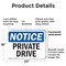 Signmission Private Drive OSHA Notice Sign, Plastic, 24in W x 18in L, 2PK OS-2PACK-NS-P-1824-L-17810 - alternate 3